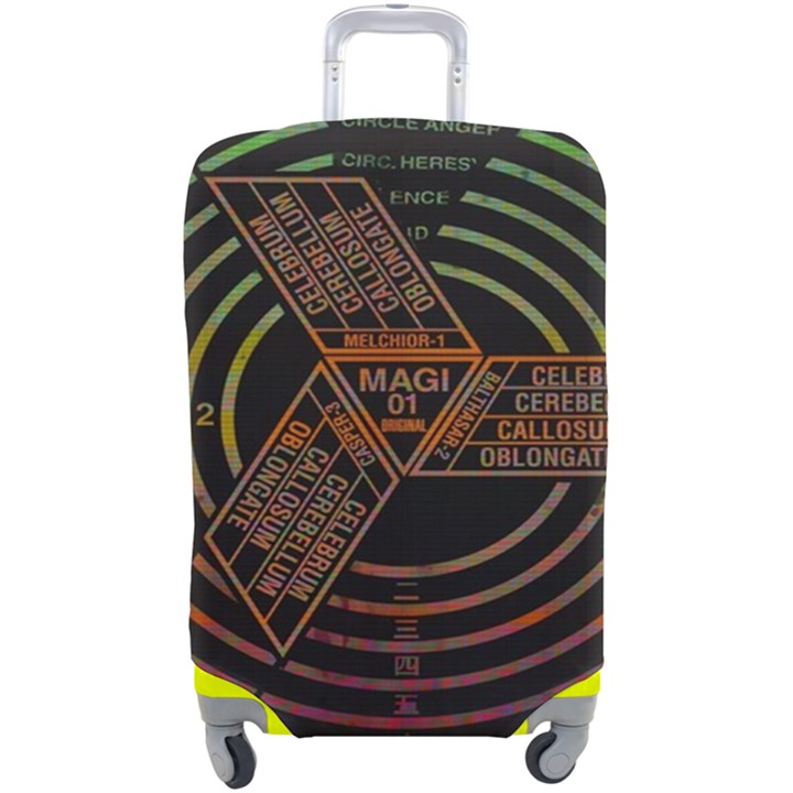 Black And Green Area Rug Neon Genesis Evangelion Computer Communication Luggage Cover (Large)