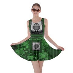 Technology Computer Chip Electronics Industry Circuit Board Skater Dress by Bakwanart