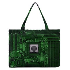 Technology Computer Chip Electronics Industry Circuit Board Zipper Medium Tote Bag by Bakwanart