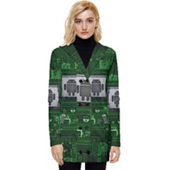 Technology Computer Chip Electronics Industry Circuit Board Button Up Hooded Coat  by Bakwanart