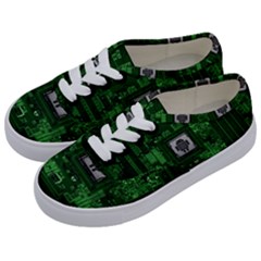 Technology Computer Chip Electronics Industry Circuit Board Kids  Classic Low Top Sneakers by Bakwanart