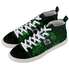 Technology Computer Chip Electronics Industry Circuit Board Men s Mid-top Canvas Sneakers by Bakwanart