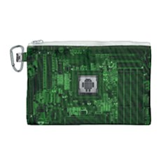 Technology Computer Chip Electronics Industry Circuit Board Canvas Cosmetic Bag (large) by Bakwanart