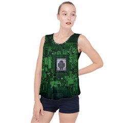 Technology Computer Chip Electronics Industry Circuit Board Bubble Hem Chiffon Tank Top by Bakwanart