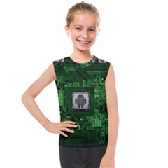 Technology Computer Chip Electronics Industry Circuit Board Kids  Mesh Tank Top by Bakwanart