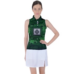 Technology Computer Chip Electronics Industry Circuit Board Women s Sleeveless Polo Tee by Bakwanart