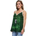 Technology Computer Chip Electronics Industry Circuit Board Casual Spaghetti Strap Chiffon Top View2