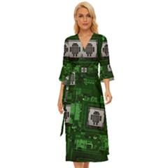 Technology Computer Chip Electronics Industry Circuit Board Midsummer Wrap Dress by Bakwanart