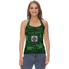 Technology Computer Chip Electronics Industry Circuit Board Basic Halter Top by Bakwanart