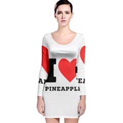 I Love Pineapple Long Sleeve Velvet Bodycon Dress by ilovewhateva