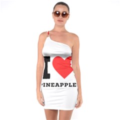 I Love Pineapple One Shoulder Ring Trim Bodycon Dress by ilovewhateva