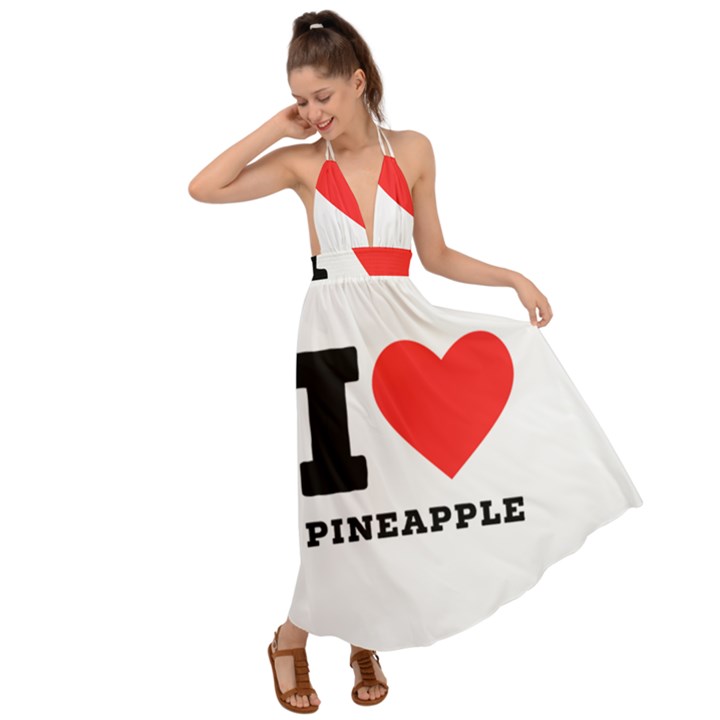 I love pineapple Backless Maxi Beach Dress