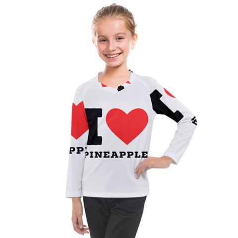 I Love Pineapple Kids  Long Mesh Tee by ilovewhateva