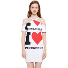 I Love Pineapple Shoulder Frill Bodycon Summer Dress by ilovewhateva