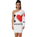 I love pineapple Long Sleeve One Shoulder Mini Dress View1