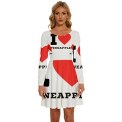 I Love Pineapple Long Sleeve Wide Neck Velvet Dress by ilovewhateva