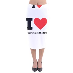 I Love Peppermint Velvet Midi Pencil Skirt by ilovewhateva