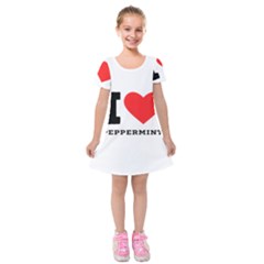 I Love Peppermint Kids  Short Sleeve Velvet Dress by ilovewhateva