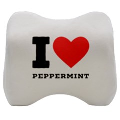 I Love Peppermint Velour Head Support Cushion by ilovewhateva