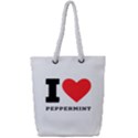 I love peppermint Full Print Rope Handle Tote (Small) View1