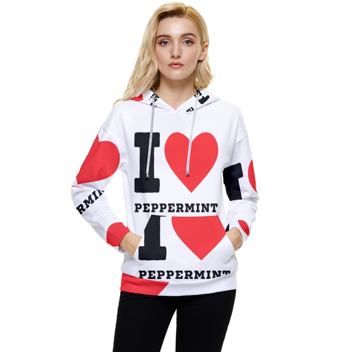 I love peppermint Women s Lightweight Drawstring Hoodie