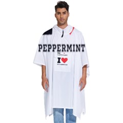 I Love Peppermint Men s Hooded Rain Ponchos