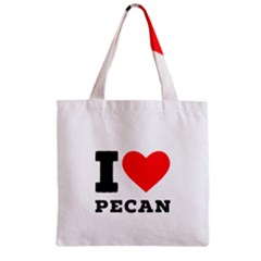 I Love Pecan Zipper Grocery Tote Bag by ilovewhateva