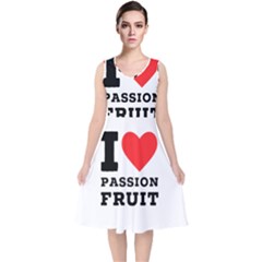 I Love Passion Fruit V-neck Midi Sleeveless Dress  by ilovewhateva