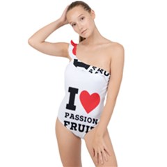 I Love Passion Fruit Frilly One Shoulder Swimsuit by ilovewhateva