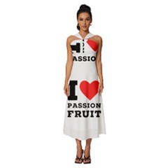 I Love Passion Fruit Sleeveless Cross Front Cocktail Midi Chiffon Dress by ilovewhateva