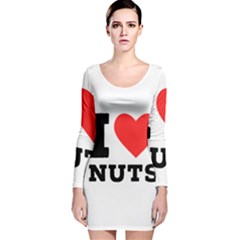 I Love Nuts Long Sleeve Velvet Bodycon Dress by ilovewhateva