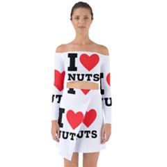 I Love Nuts Off Shoulder Top With Skirt Set by ilovewhateva