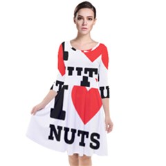 I Love Nuts Quarter Sleeve Waist Band Dress by ilovewhateva