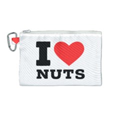 I Love Nuts Canvas Cosmetic Bag (medium) by ilovewhateva