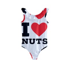 I Love Nuts Kids  Frill Swimsuit by ilovewhateva