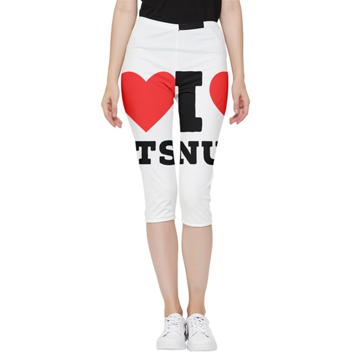 I love nuts Inside Out Lightweight Velour Capri Leggings 