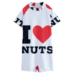 I Love Nuts Kids  Boyleg Half Suit Swimwear by ilovewhateva