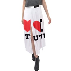 I Love Nuts Velour Split Maxi Skirt by ilovewhateva