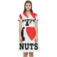 I Love Nuts Short Sleeve Waist Detail Dress by ilovewhateva