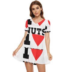 I Love Nuts Tiered Short Sleeve Babydoll Dress by ilovewhateva