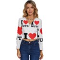 I love nuts Long Sleeve V-Neck Top View1