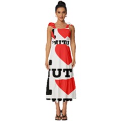 I Love Nuts Tie-strap Tiered Midi Chiffon Dress by ilovewhateva