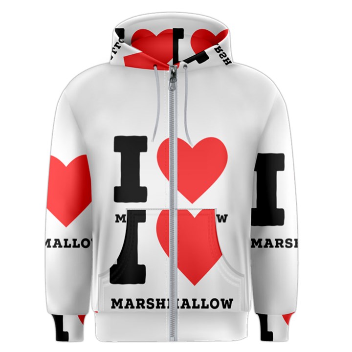 I love marshmallow  Men s Zipper Hoodie