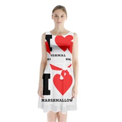 I Love Marshmallow  Sleeveless Waist Tie Chiffon Dress by ilovewhateva