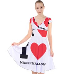 I Love Marshmallow  Cap Sleeve Front Wrap Midi Dress by ilovewhateva