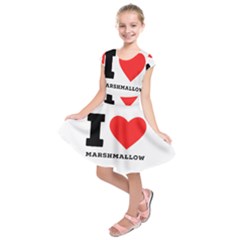 I Love Marshmallow  Kids  Short Sleeve Dress by ilovewhateva