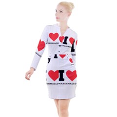 I Love Marshmallow  Button Long Sleeve Dress by ilovewhateva