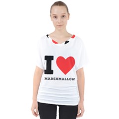 I Love Marshmallow  V-neck Dolman Drape Top by ilovewhateva