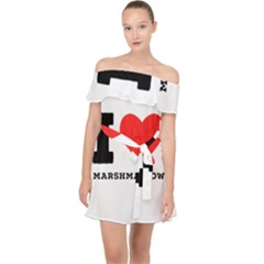 I Love Marshmallow  Off Shoulder Chiffon Dress by ilovewhateva