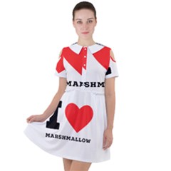 I Love Marshmallow  Short Sleeve Shoulder Cut Out Dress  by ilovewhateva